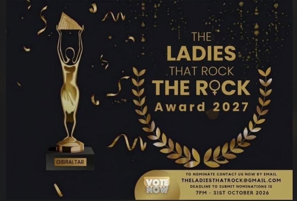 The Ladies That Rock The Rock Award 2027. Nominations close at 7pm on 31st October 2026.